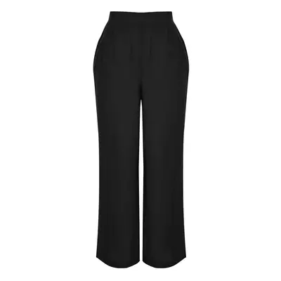 Trendyol Curve Black Wideleg Woven Fabric Trousers