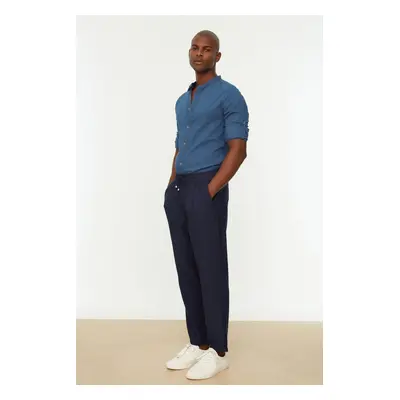 Trendyol Navy Férfi Derék Tied Casual Cut Pants