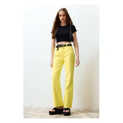 Trendyol Yellow High Waist Wide Leg Jeans