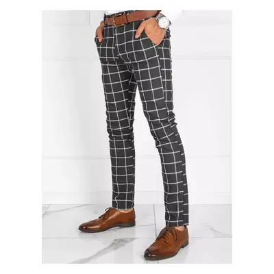 Dark Grey Plaid Men's Dstreet Chino Pants