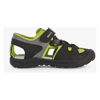 Green and Black Boys' Outdoor Sandals Geox Vaniett