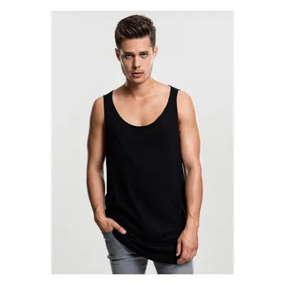 Loose Tank with long shape and open edge black