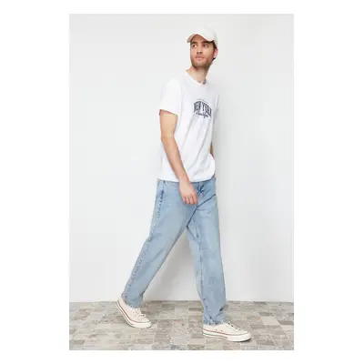 Trendyol Blue Baggy/90's Straight Fit Jeans Loose Denim Trousers