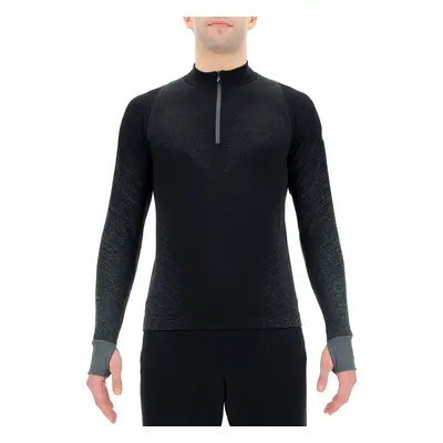 Men's UYN Running Exceleration Shirt LS Zip Up Black