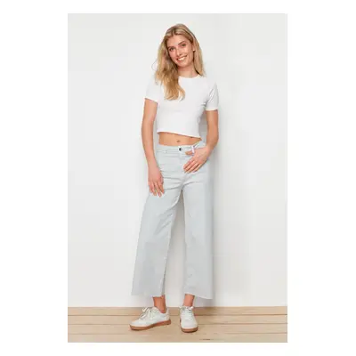 Trendyol Gray High Waist Culotte Fit Jeans