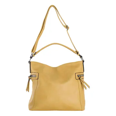 Women's dark yellow shoulder bag with handle