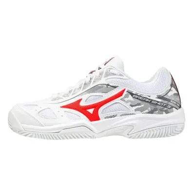 Mizuno Breakshot CC White/IgnititonRed EUR 32.5 Junior Tennis Shoes