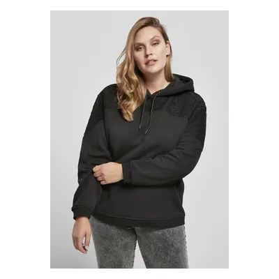 Women's hooded lace insert black