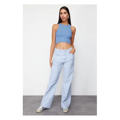 Trendyol Light Blue High Waist Wide Leg Jeans