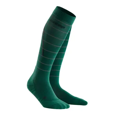 Men's compression knee-high socks CEP Reflective green