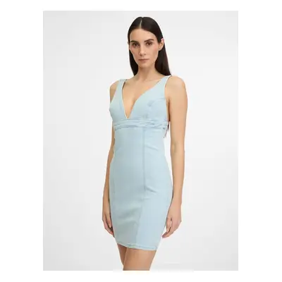 Light blue women's denim mini dress Guess Aida - Women