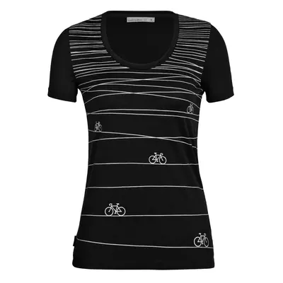 Icebreaker Tech Lite II SS Scoop Tee Hill Sprint Black Women's T-Shirt