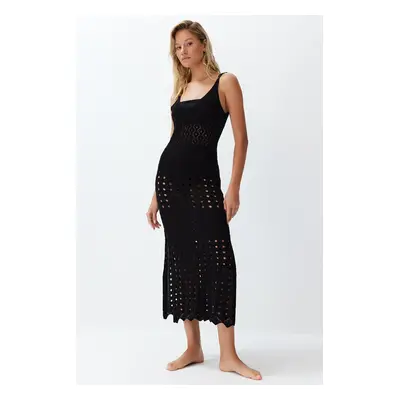 Trendyol Black Maxi Knitwear Beach Dress