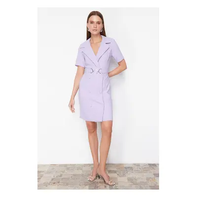 Trendyol Lilac Belted A-line Mini Woven Jacket Dress