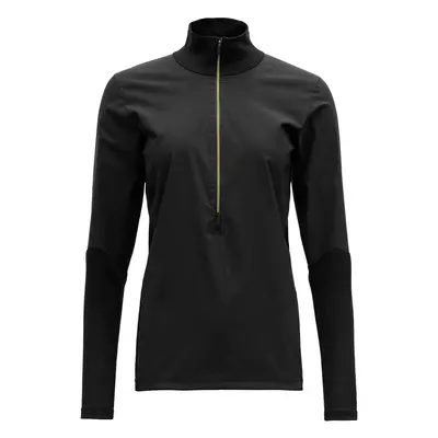 Women's T-Shirt Devold Running Cover Woman Zip Neck Caviar