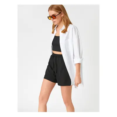 Koton Shorts - Black - Normal Waist