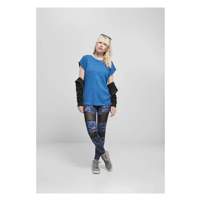 Women's Sports Blue T-Shirt with Extended Shoulder