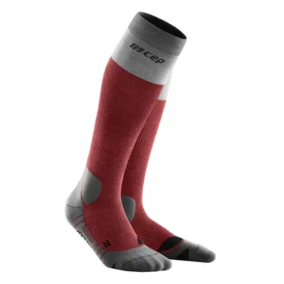 Women's Compression Knee-High Socks CEP Hiking Light Merino Berry/Grey