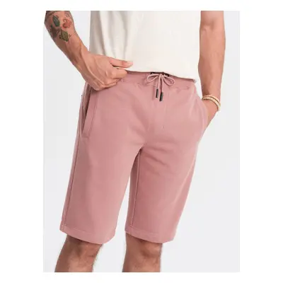 Ombre Men's BASIC cotton sweat shorts - dark pink