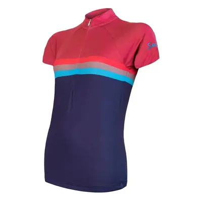 Women's cycling jersey Sensor Cyklo Summer Stripe Blue/Lilla