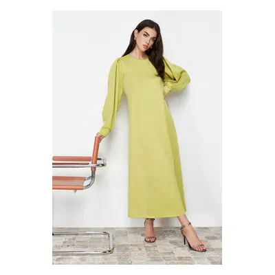 Trendyol Oil Green A-Cut Diver/Scuba Knitted Dress