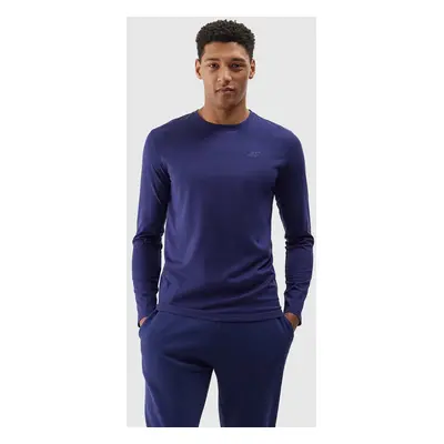 Men's Plain 4F Long Sleeves T-Shirt - Navy Blue