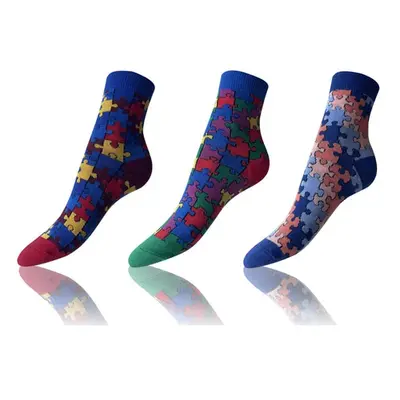 Bellinda CRAZY KIDS SOCKS 3x - Kids crazy socks pairs - dark red - dark blue - green