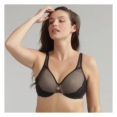 PLAYTEX MINIMIZER LACE BRA - Women's shrinking bra with bones and lace - black