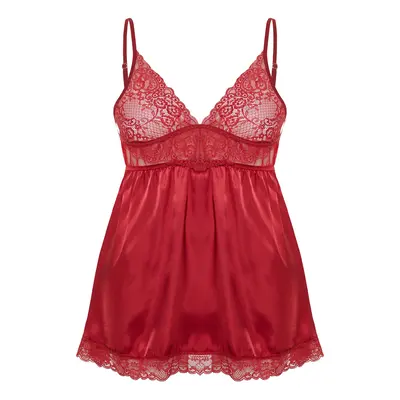 Trendyol Curve Burgundy Lace Detailed Babydoll