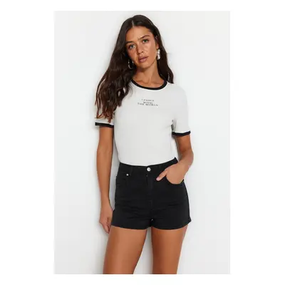 Trendyol Black High Waist Denim Shorts