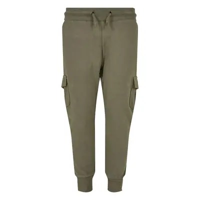 Boys Fitted Cargo Sweatpants - Olive