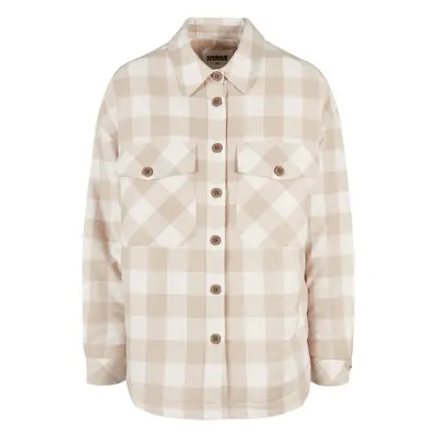 Women's flannel padded overshirt whitesand/lighttaupe