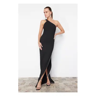 Trendyol Black Fitted Woven Long Evening Dress