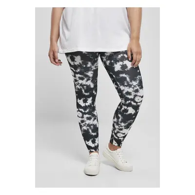 Women's leggings with tie, black/white