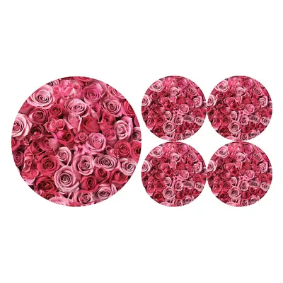 Bertoni Home Unisex's 1+4 Round Table Pads Set Valentine Roses