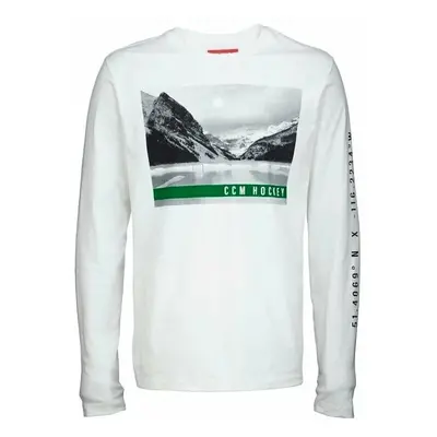 Men's T-shirt CCM NOSTALGIA POND L/S TEE SR White