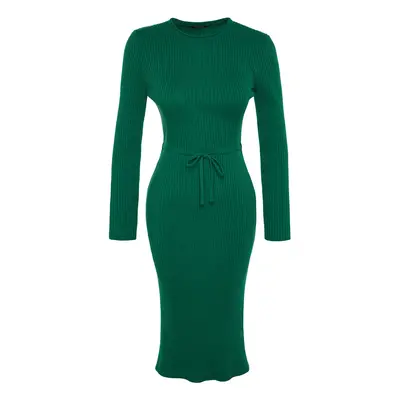 Trendyol Emerald Green Midi kötöttáru ruha