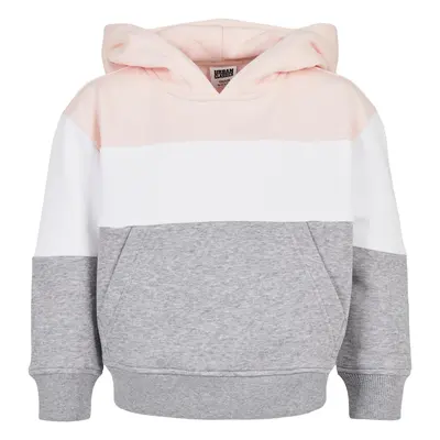 Girls' Oversize 3-Tone Sweatshirt Light Pink/White/Grey