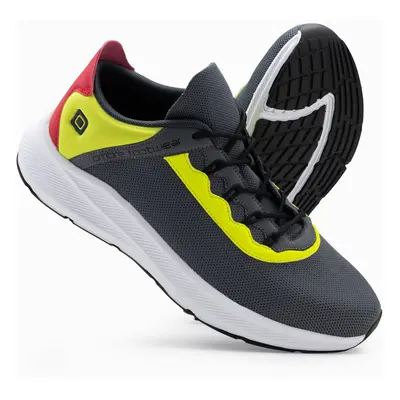 Ombre Men's sneakers with neon inserts - graphite