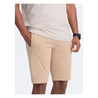 Ombre BASIC men's cotton sweatshorts - beige