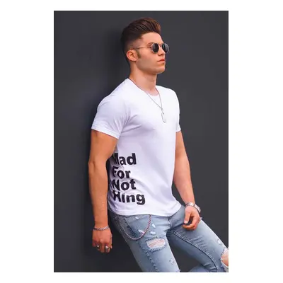 Madmext Men's White Printed T-Shirt