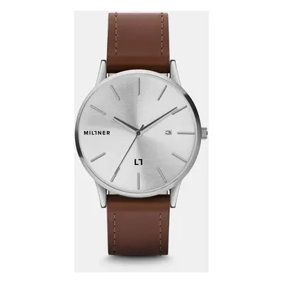 Men's watch with brown leatherette belt Millner Rodney