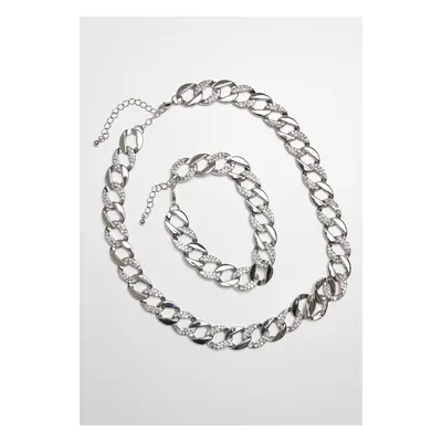 Basic set of necklace and bracelet - silver color