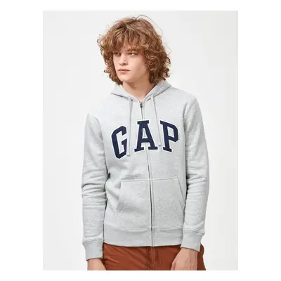 Grey Men's Sweatshirt GAP Zip Logo