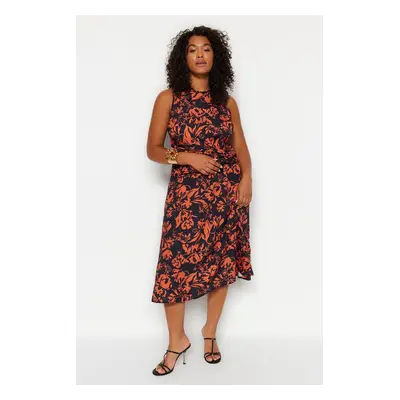 Trendyol Curve Multi Color Floral A-line Midi Woven Dress