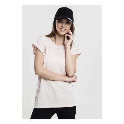 Women's T-shirt with extended shoulder pink