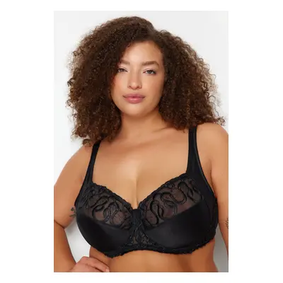 Trendyol Curve Black Brode Embroidered Micro Bra