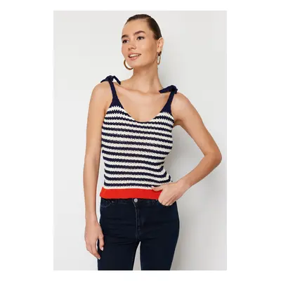 Trendyol Navy Color Block Knitwear Blouse