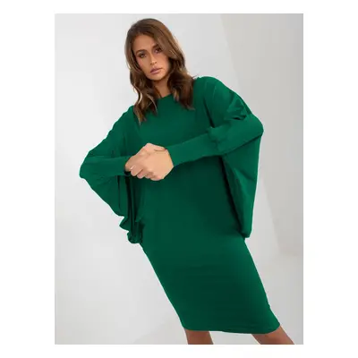 Dark green women's bat dress made of viscose