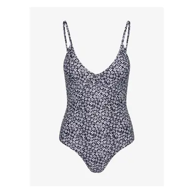 White-black floral one-piece swimwear VERO MODA Doris - Ladies